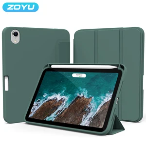 For iPad Pro 11 12.9 inch M1 with Pencil Holder Cover,For iPad Air45 Mini 6 Trifold Stand Protective