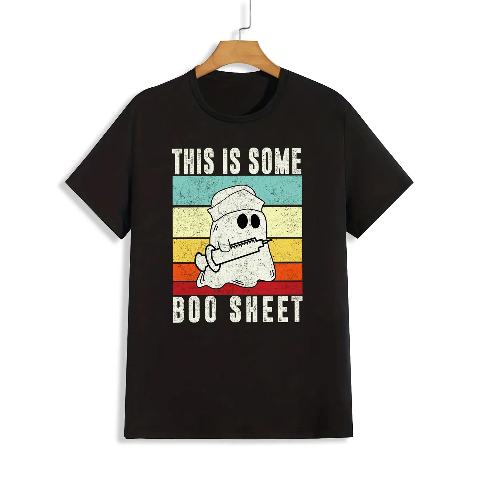 Это дешевый лист Бу Хэллоуин для мужчин и женщин футболка медсестра HLW3