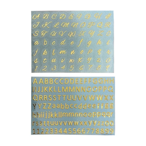 Золотые наклейки с буквами