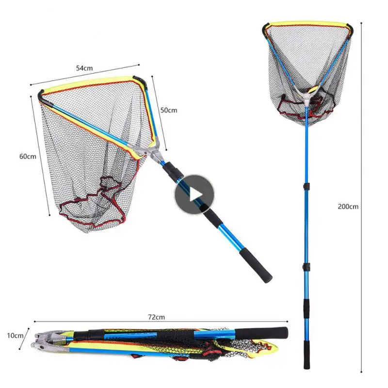 

Aluminum Alloy Portable Fly Fishing Landing Net Quick Folding Network Reading Large Triangular Network High Strength Ultralight