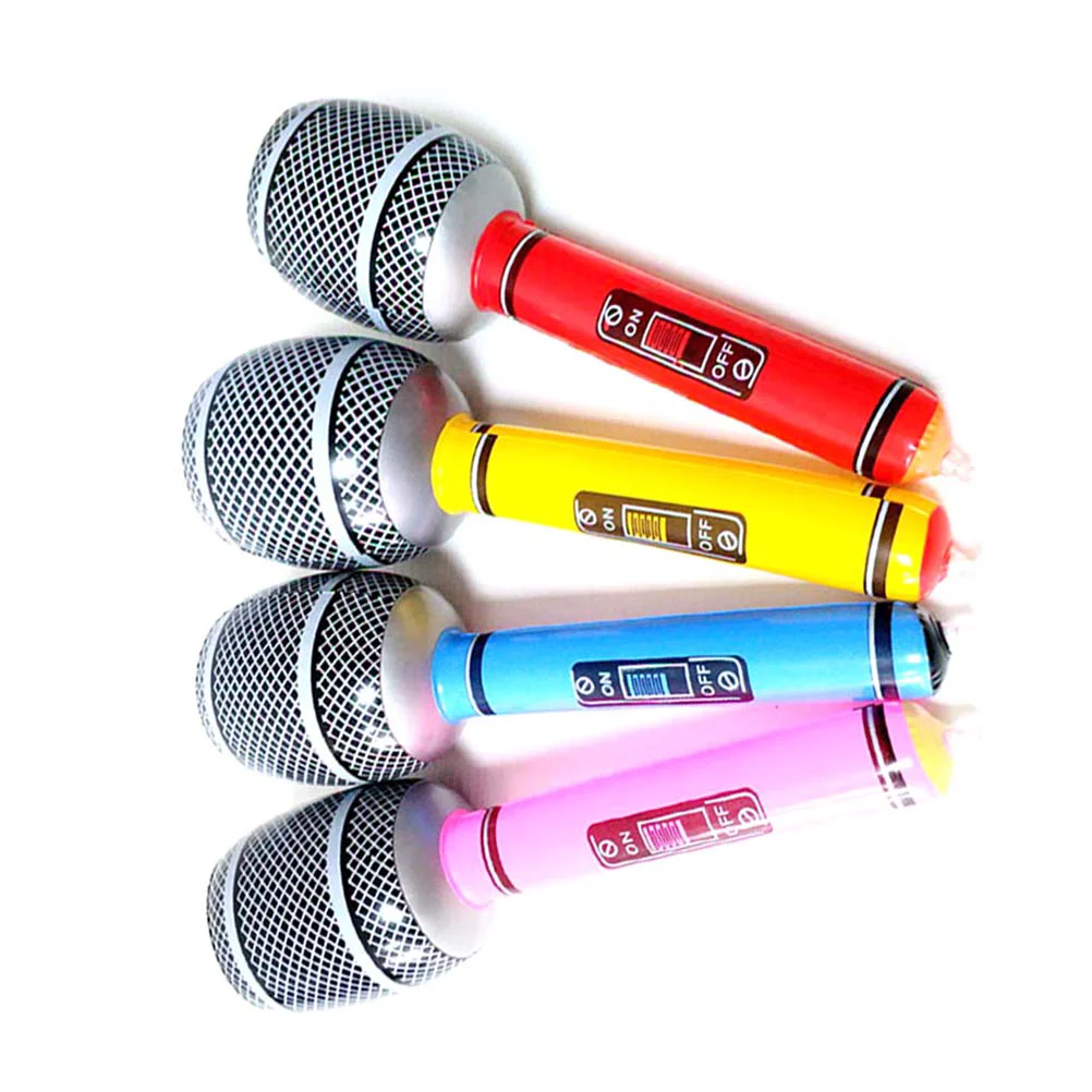 

Microphone Props Inflatable Microphonesblowpvc Party Mic Act Stage Balloons Micphone Beach Kidsparties Pool Swimming