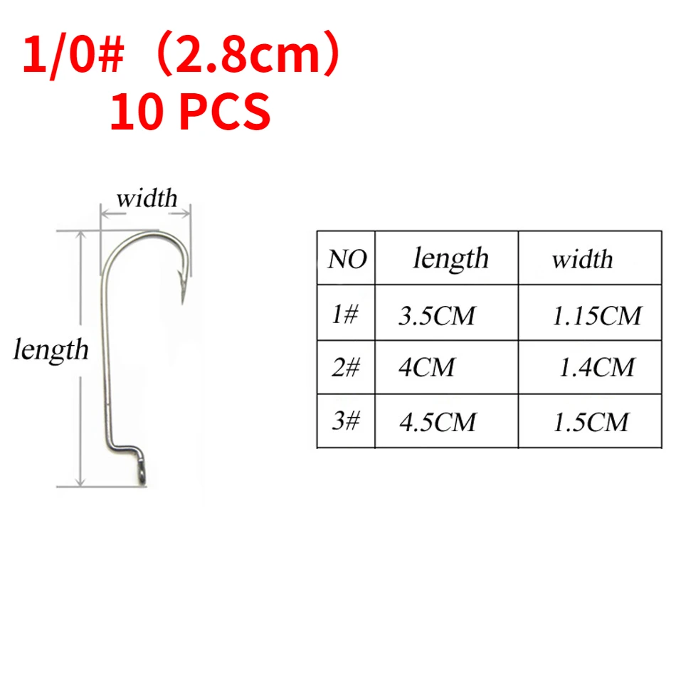 10 Pcs 2.8/3.5/4/4.5 cm High-carbon Steel Barbed Fishhooks Narrow Web Crank Hook With Long handle Silver Barb For Sea Bass |