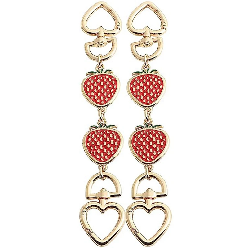 

ASDS-цепочка для кошелька, удлинитель для женской сумки, кошелек на плечо, цепочка на ремне с красным клубничным сердцем, 2 шт.