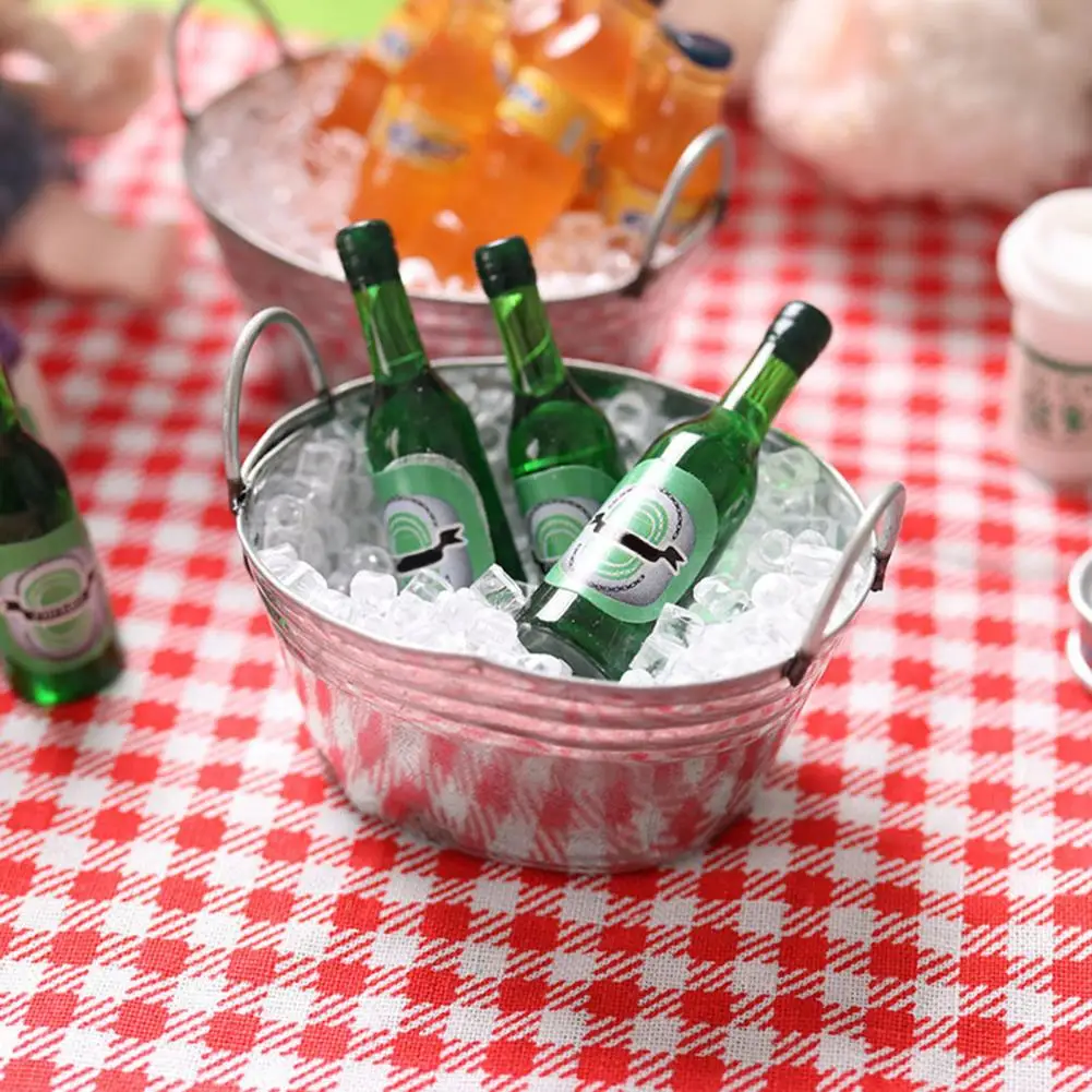 

1 Set Realistic PVC Collectible 1/12 DIY Doll Food Model Play House Accessories Dollhouse Wine Bottle for Micro Landscape