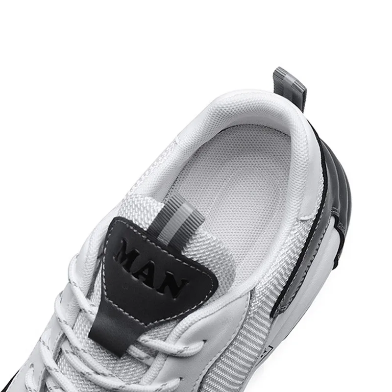 Кроссовки мужские из бычьей кожи дышащая Спортивная обувь для бега на шнуровке