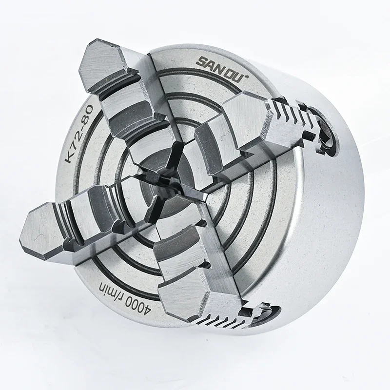 Мини-токарный патрон 80 мм SANOU 4-кулачковый токарный K72-80 Независимый 4 кулачка для