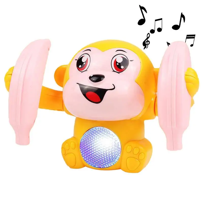 

Crawling Baby Toy Cute Monkey Animal Doll Musical Tumbling Toy With Bananas Voice Control Baby Musical Toys Talking And Rolling