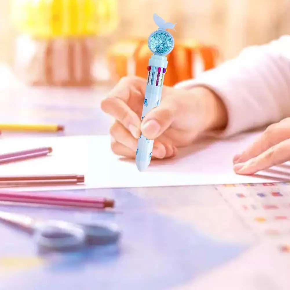 

Ballpoint Pen Cartoon Butterflies Pen Quicksand Sequins Color School 10 Girl Multiple Colors Gift 1pc Pen Stationery Pens S W7s6