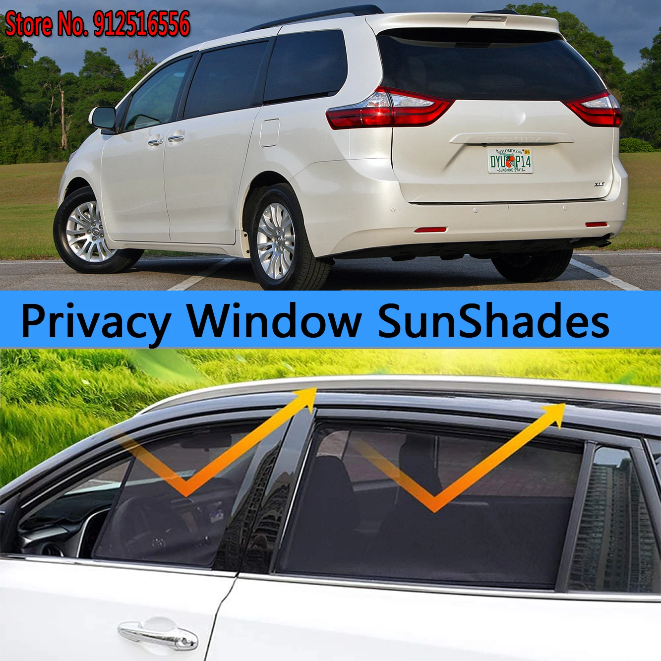 

Side Sun Shade Shading Protection Window SunShades Sunshield Accseeories For Toyota Sienna XLE SE XL30 30 2011-2020 2013 2014