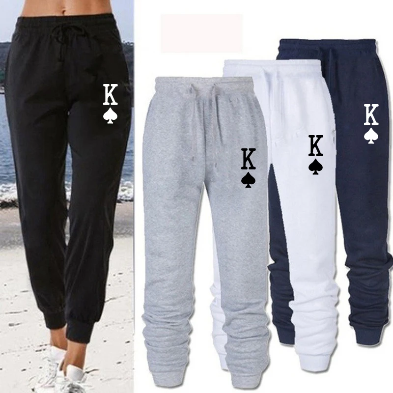 Women Casual Drawstring Printed Sweatpants Autumn Winter Slim Long Pants Pure Color Bottoms Gym Fitness Fashion Sports Trousers