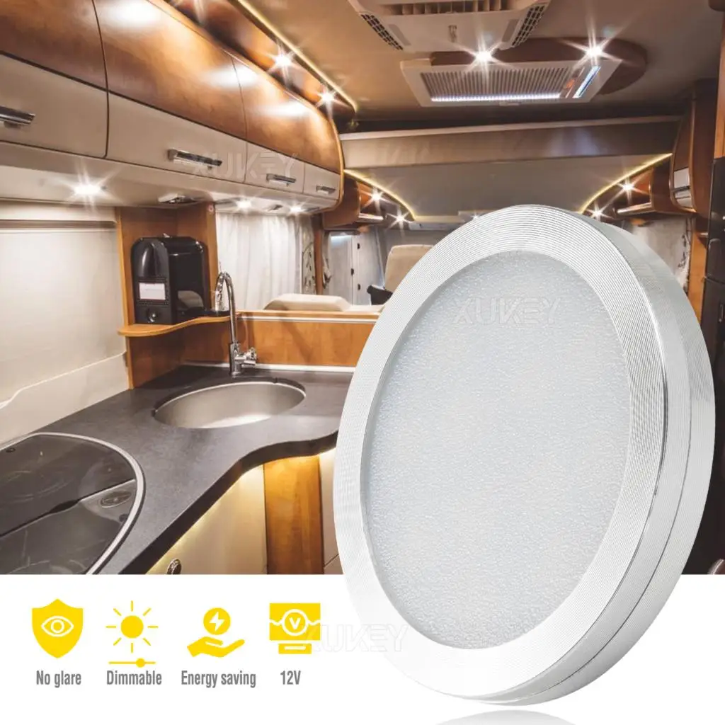 6x круглых 60 мм 2 4 дюйма внутреннее освещение для автофургона белого цвета 4000 К с
