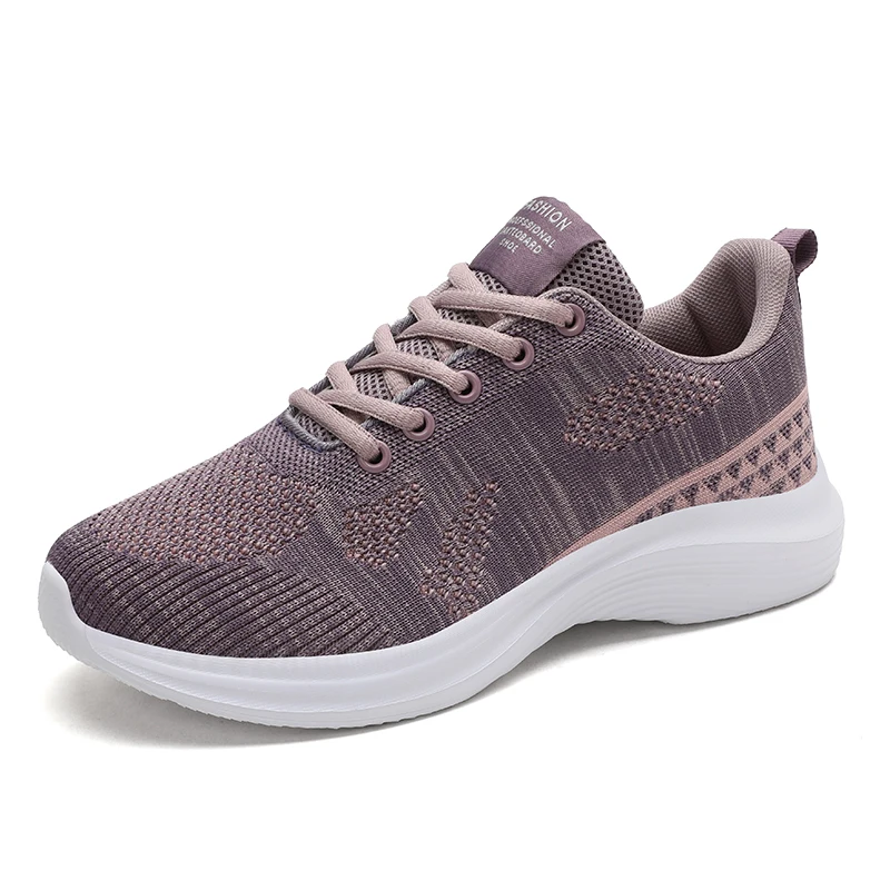AIRAVATA Fashion Sneakers Women Trainers Lightweight Breathable Knit Mesh Running Shoes Lace Up Sports Fitness Tennis Shoe