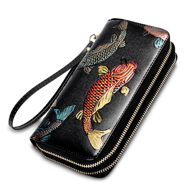 

New lady's wallet women's long leather handbag fashion leather zipper wallet