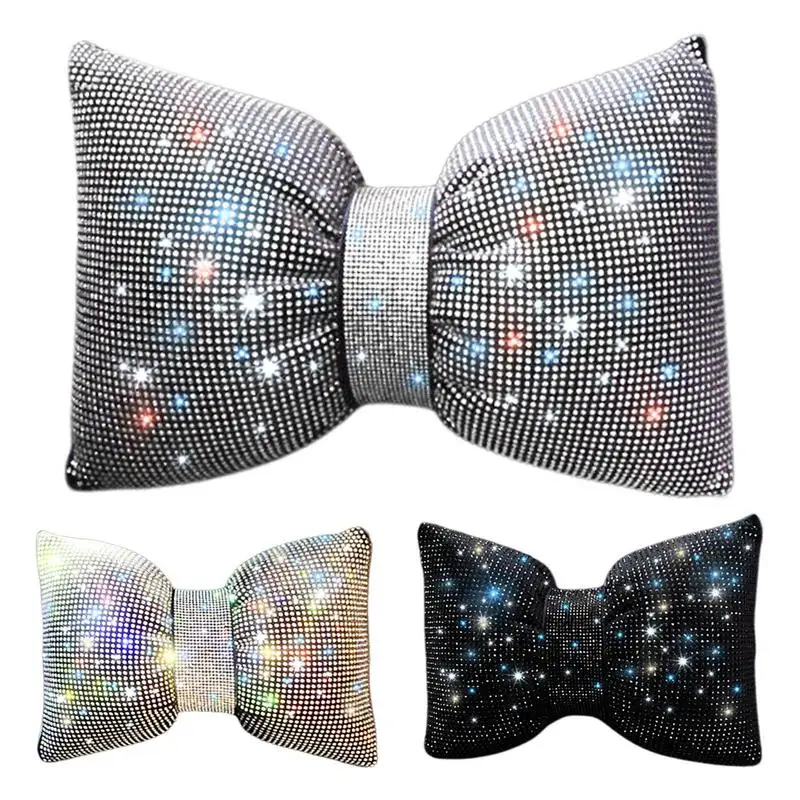 

Автомобильная подушка на подголовник, разноцветная, полностью алмазная, блестящая, светящаяся, с бантом, подушка для поддержки шеи в автомобиле, с бриллиантами, для женщин и девушек
