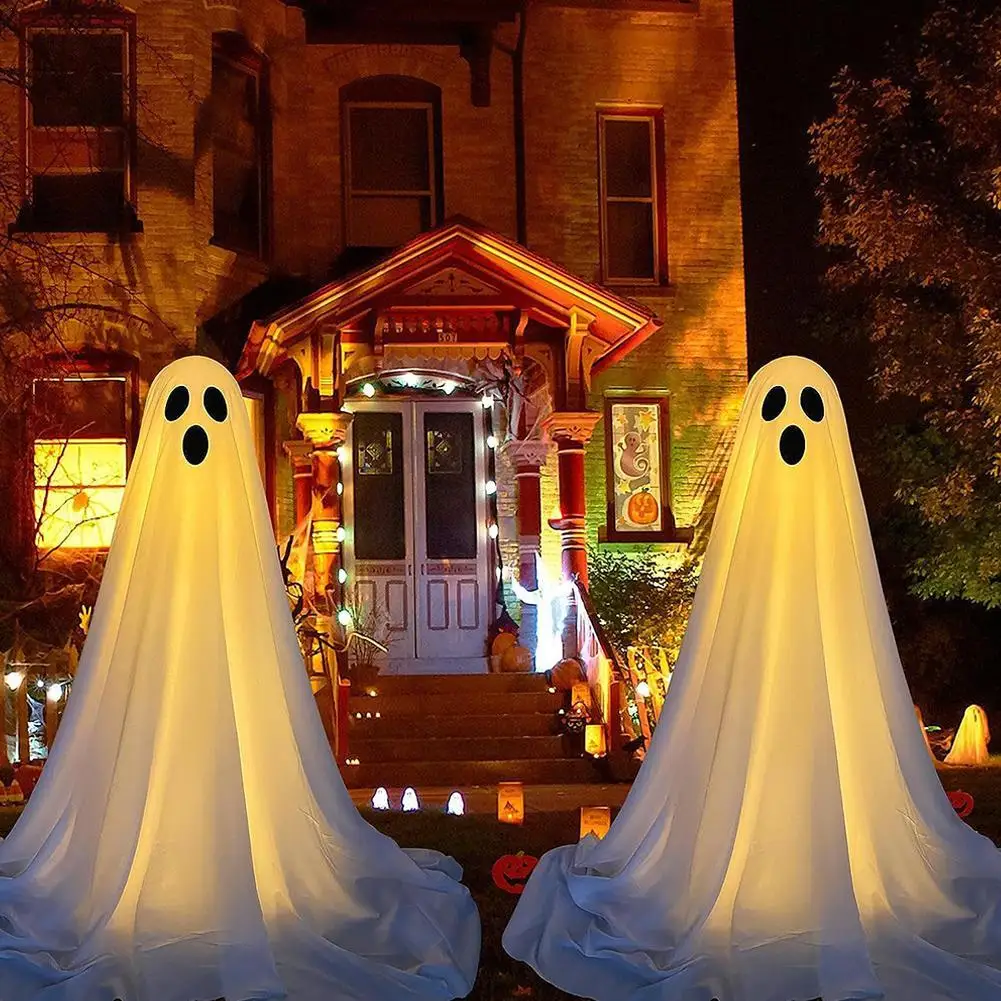 

Halloween Spooky Decorations Large Lighted White Cloth Ghosts Garden Horror Props DIY Party Decoration Home Bar Ornament