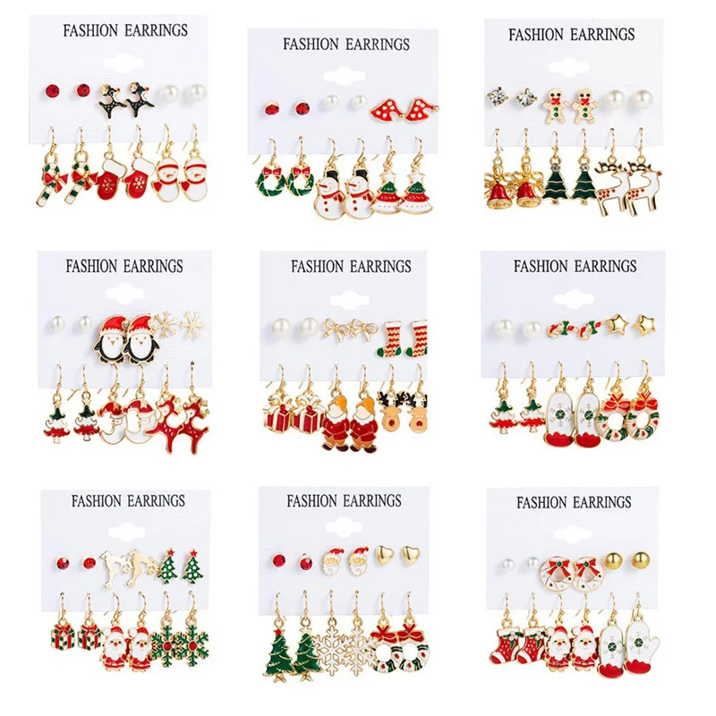 Рождественский тематический комплект серег для женщин серьги с рисунком