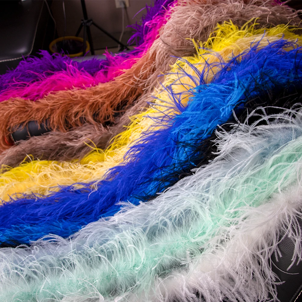 

4-слойный флуффиловый Боа-шарф из страусиного пера длиной 50 см/1 м/1,3 м/1,5 м/2 м, шаль из страусиного пера для свадебной вечеринки, модное украше...