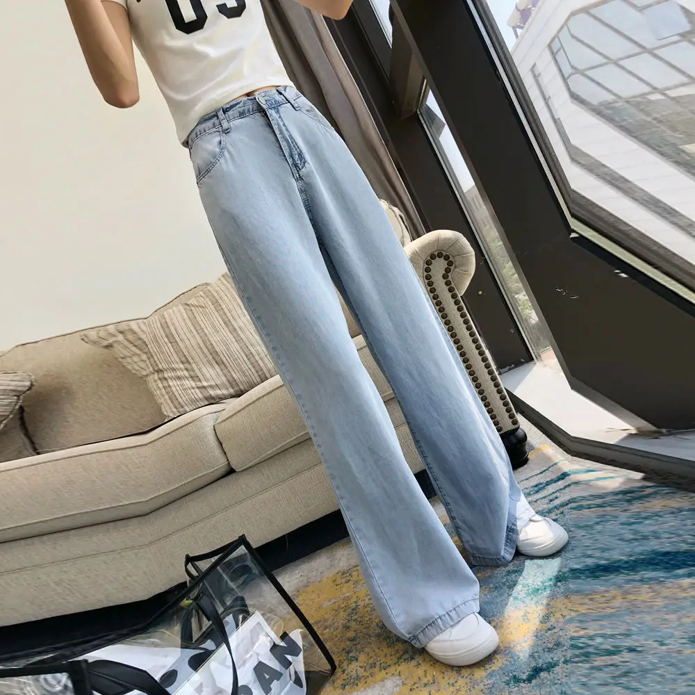 Korean Spring Straight Leg Jeans Women High Waist 2023 Trend Denim Pants Mom Jean Baggy Pants Casual Comfort Trousers Oversize