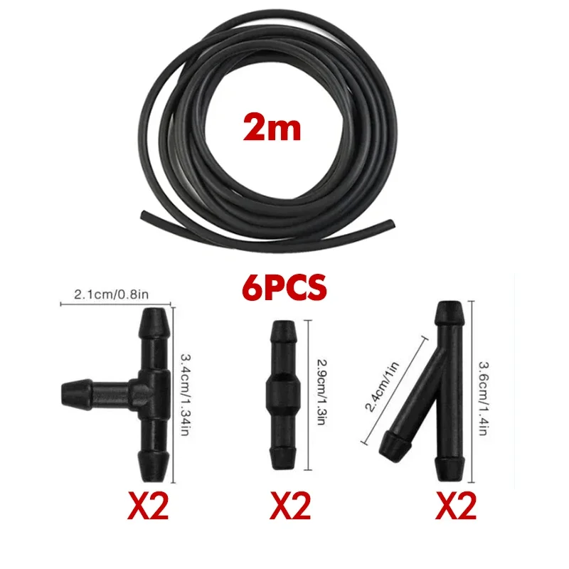 

2025 шланг омывателя лобового стекла автомобиля с комплектом соединителей, Т-образная трубка для BMW E46 E90 E60 E36 F30 F10 F20 X5 E70 E53 E87 Ford Mondeo