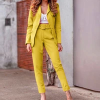 2022 autumn and winter european and american womens jackets casual fashion long sleeved suits blazer and pants set for women