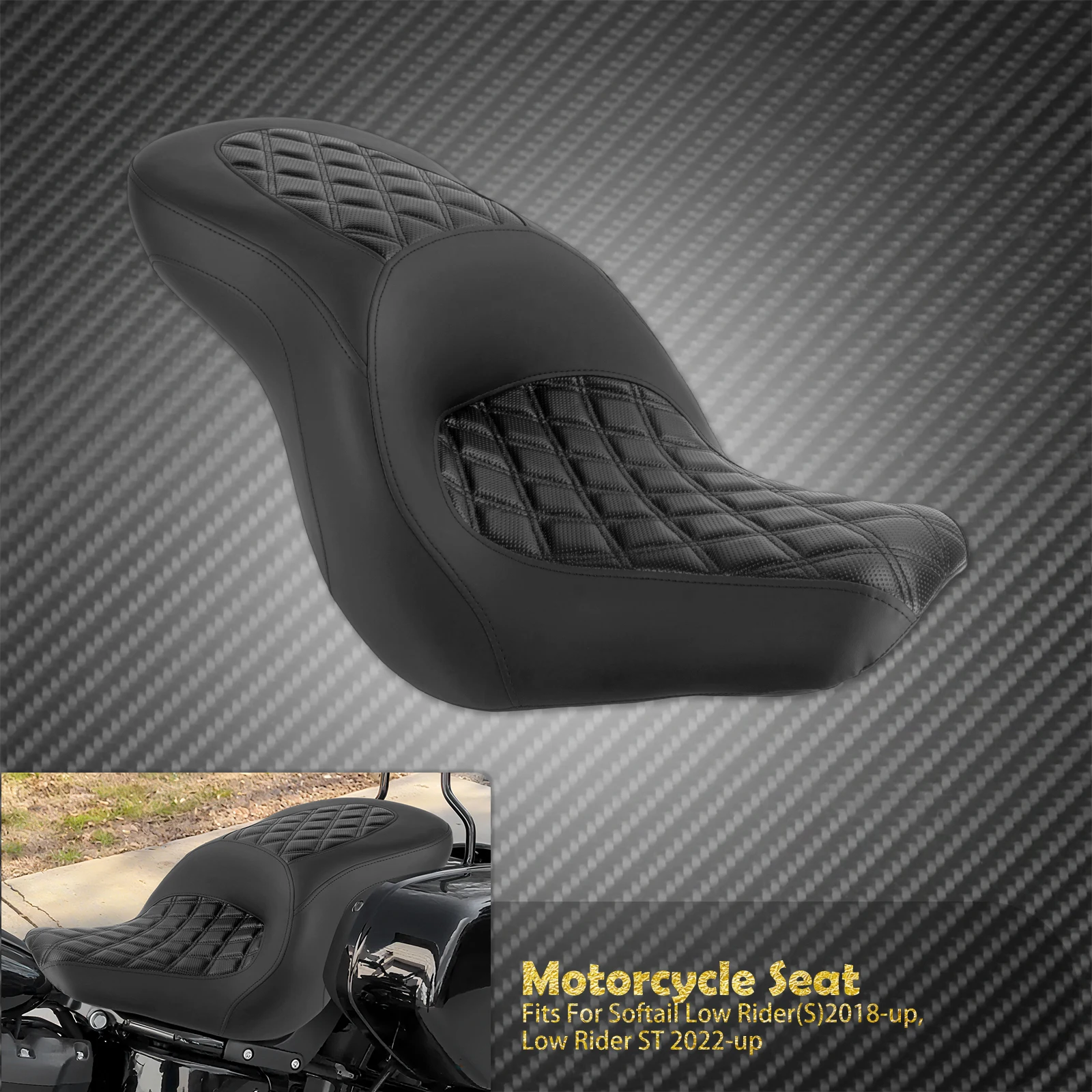 Мотоциклетное сиденье для пассажира, переднее и заднее сиденье с двумя подушками для Harley Softail Sport Glide Low Rider S Low Rider ST 2018-24