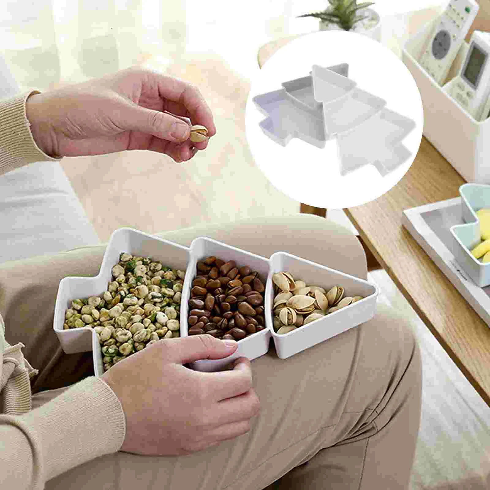 

Serving Tray Fruit Plate Dessert Dish Christmassnack Dinnerware Porcelain Dishes Bowlsdivided Cookie Santa Snacks