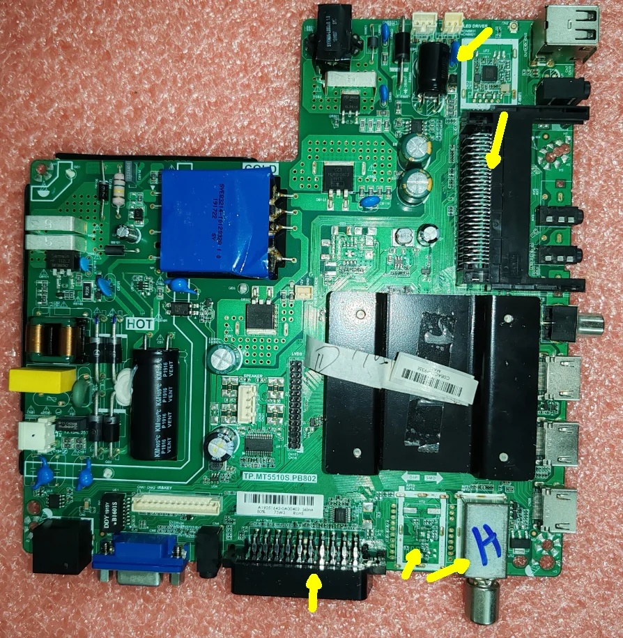 Фото TP.MT5510S.PB802 материнская плата для Wi-Fi сетевого ТВ с различными интерфейсами для проверки реальных фотографий №2