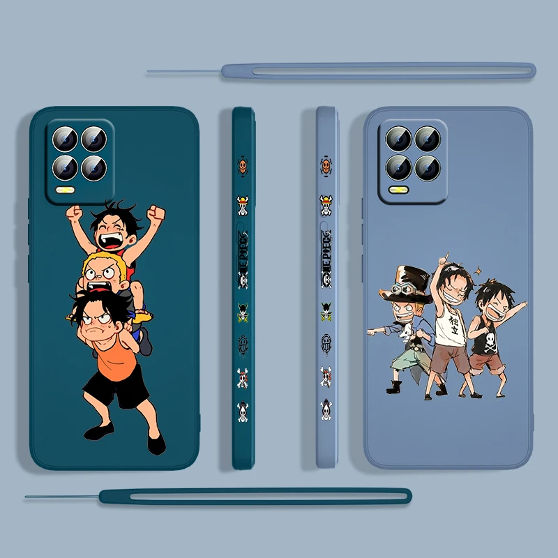 

Anime ONE PIECE Cool Boy For OPPO Realme 50i 50A 9i 8 Pro Find X3 Lite GT Master A9 2020 Liquid Left Rope Phone Case Capa Cover
