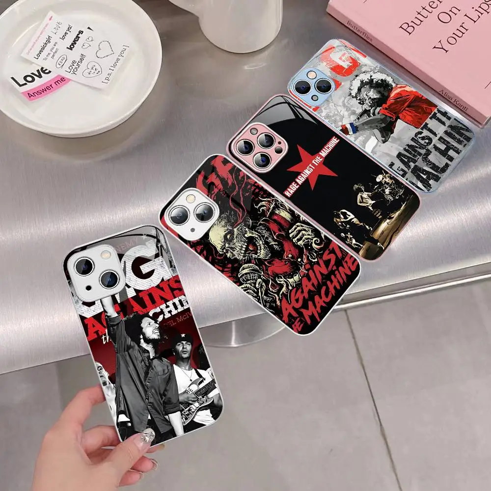 Фото Защитное стекло Band Rage A-Against The M-Machine Classic для iPhone 14 13 12 11 Pro Mini XS MAX 14Plus X XS XR Fundas №5