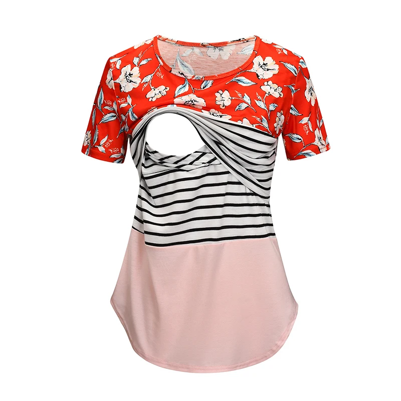 Женская одежда блузки Одежда для беременных женская с коротким рукавом