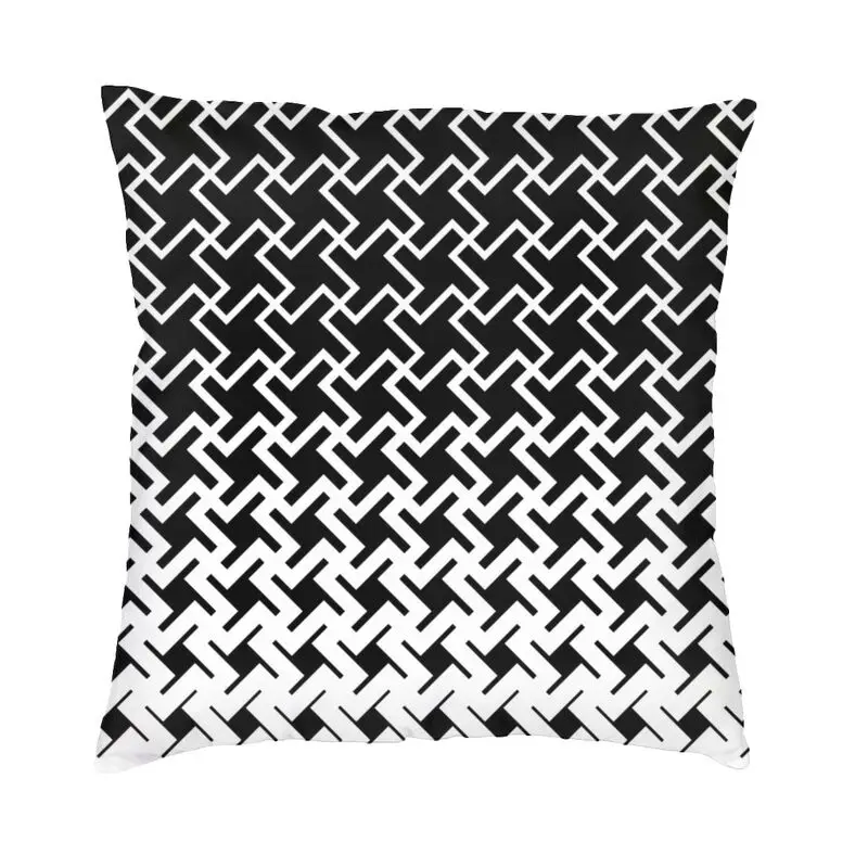 

Чехол для подушки с геометрическим рисунком «гусиные лапки» 45x45 см