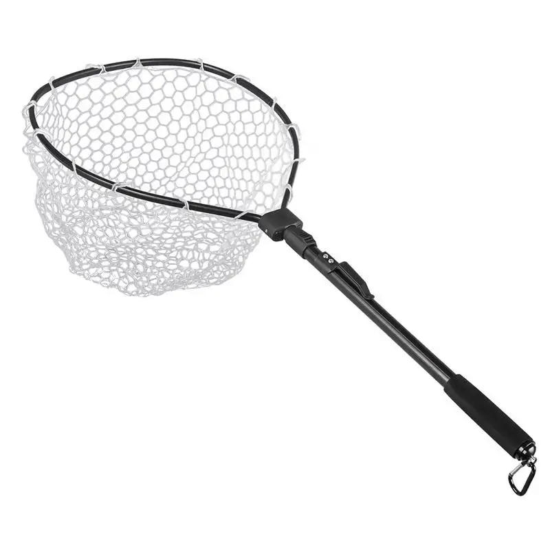 

Fly Fishing Net Aluminum Alloy Fish Net Foldable Rubber Coated Landing Net For Easy Catch & Release Portable Trout Bass Net