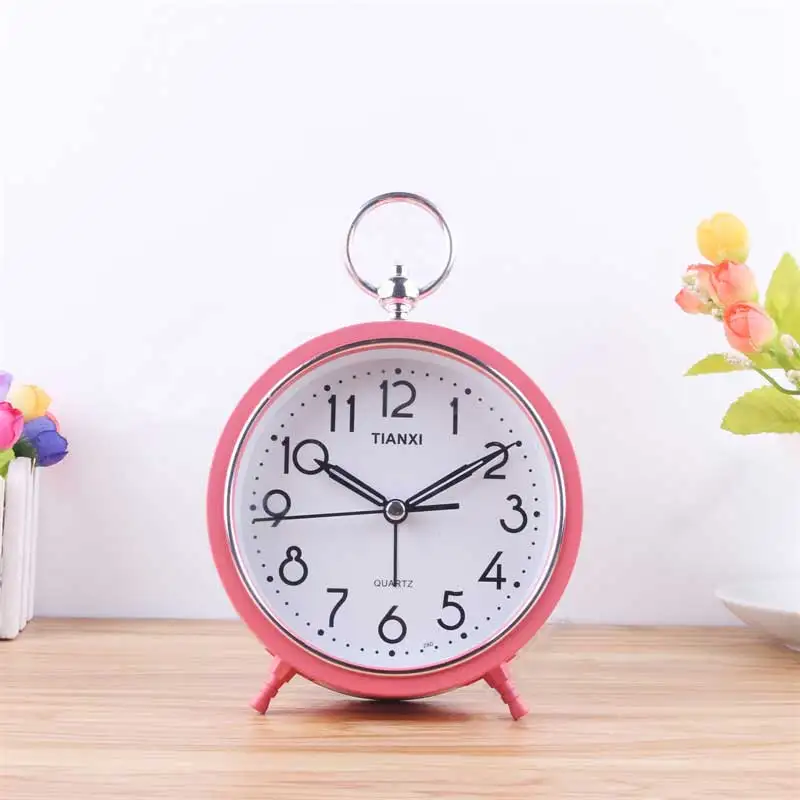 Портативный мини-цифровой будильник для студентов и детей круглый циферблат