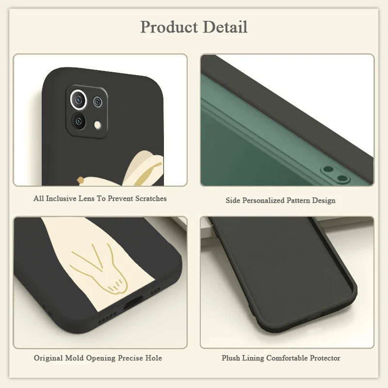 Чехол с мультяшным кроликом для телефона Xiaomi Mi 11 lite Ultra 11i 11T 10T 9T Pro Lite 10 10S 9 8 Poco F2 X2 F3
