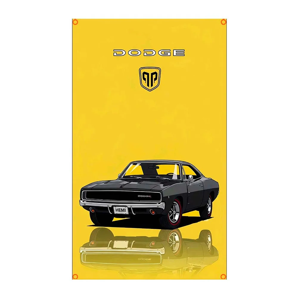 FLAGap 3X5FT Muscle Car Flag Красочный художественный постер Быстрая прочность Дизайн автомобиля для гаража Декоративное настенное искусство (art.: 3920d43b1b413) - 3920d43b1b413