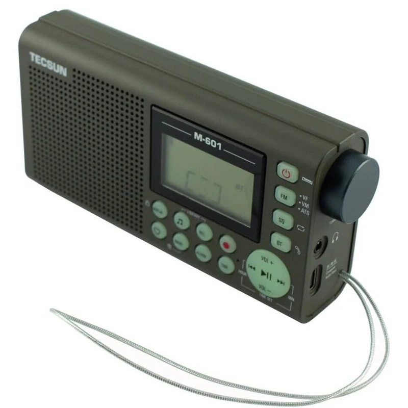 Фото Перезаряжаемая цифровая портативная FM-радио Tecsun M-601, аудиорекордер и плеер с Bluetooth 5.0, слот для карты Micro SD USB-C №2