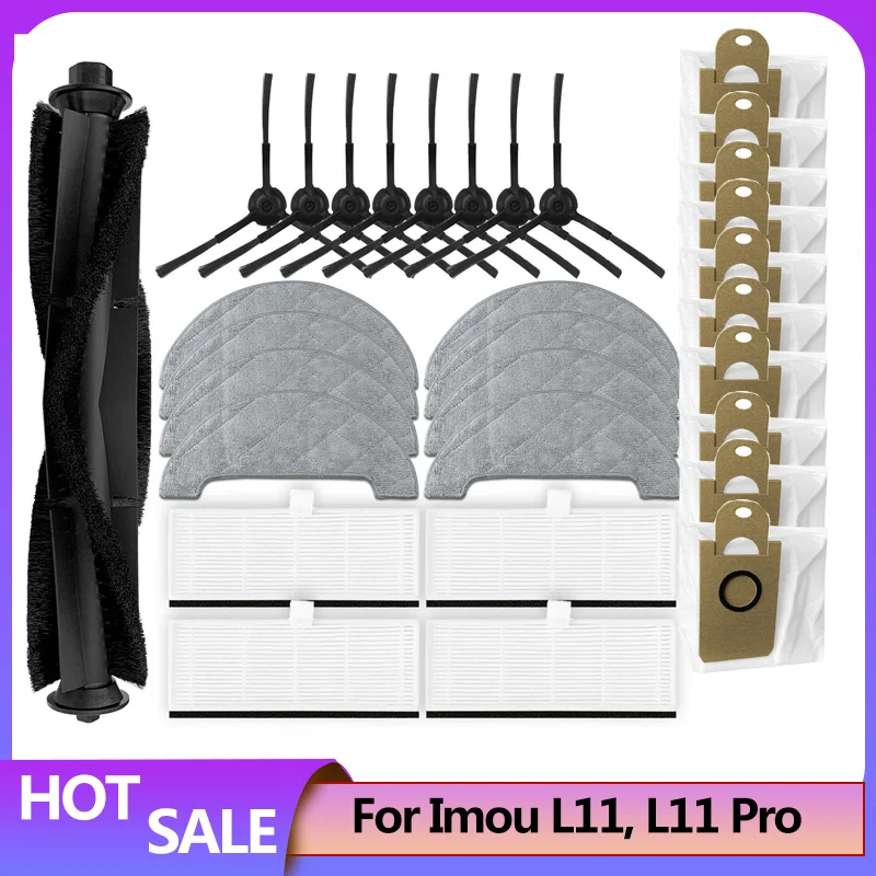

Аксессуары для робота-пылесоса Imou L11 L11 Pro, запасная часть, основная боковая щетка, фильтр Hepa, швабра, тряпка, комплект мешков для пыли
