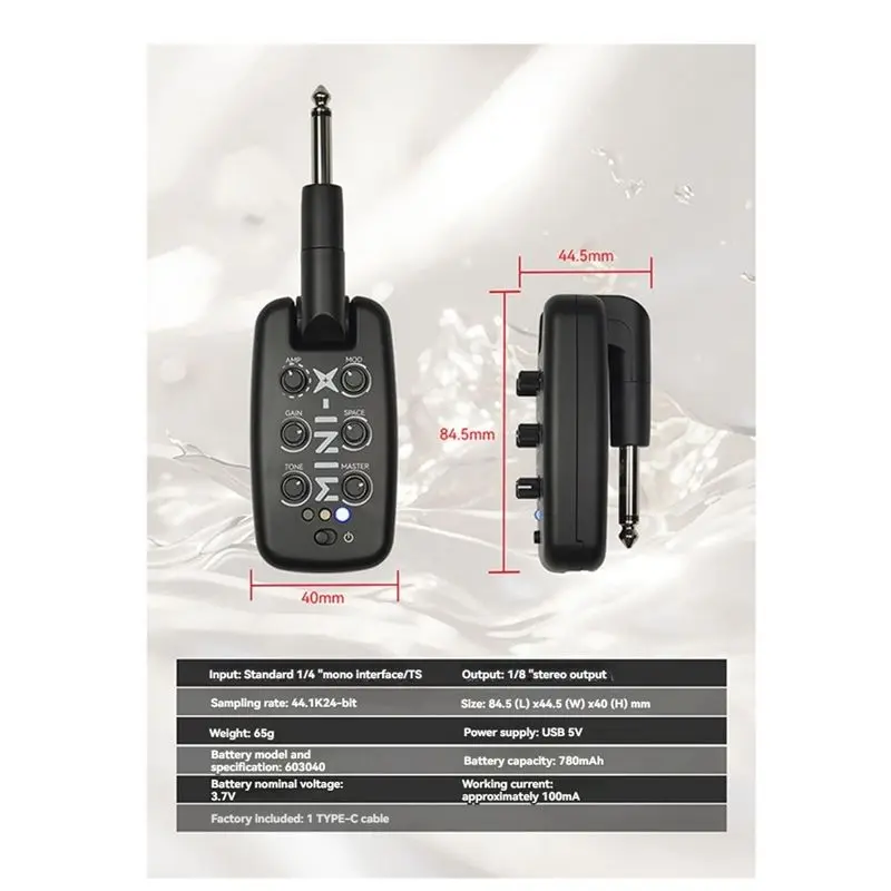 Портативный мини-усилитель для наушников Most-M-VAVE MINI-X с встроенными эффектами задержки и реверберации для электрогитары и бас-гитары (art.: 3920db4f4c500) - 3920db4f4c500