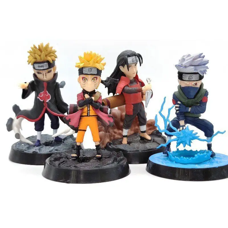 

4pcs/Set Anime Character Naruto Action Figures Kakashi Sakura Sasuke Itachi Obito Doll Vinyl PVC Model Gift Toys