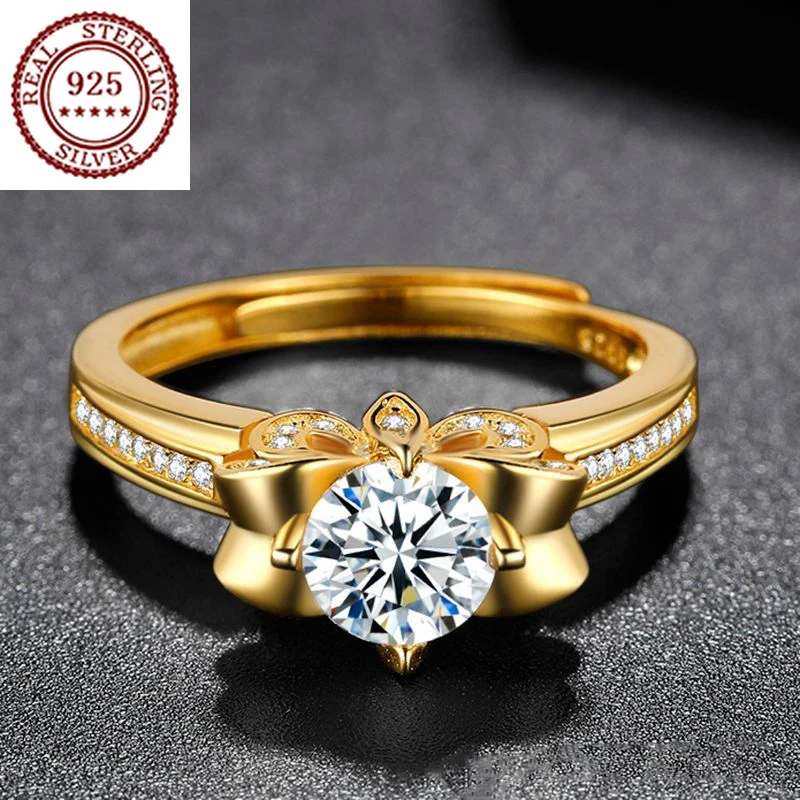 

Лидер продаж, роскошное кольцо принцессы с позолоченной короной из серебра пробы с микро-инкрустацией бриллиантами, винтажные благородные ...