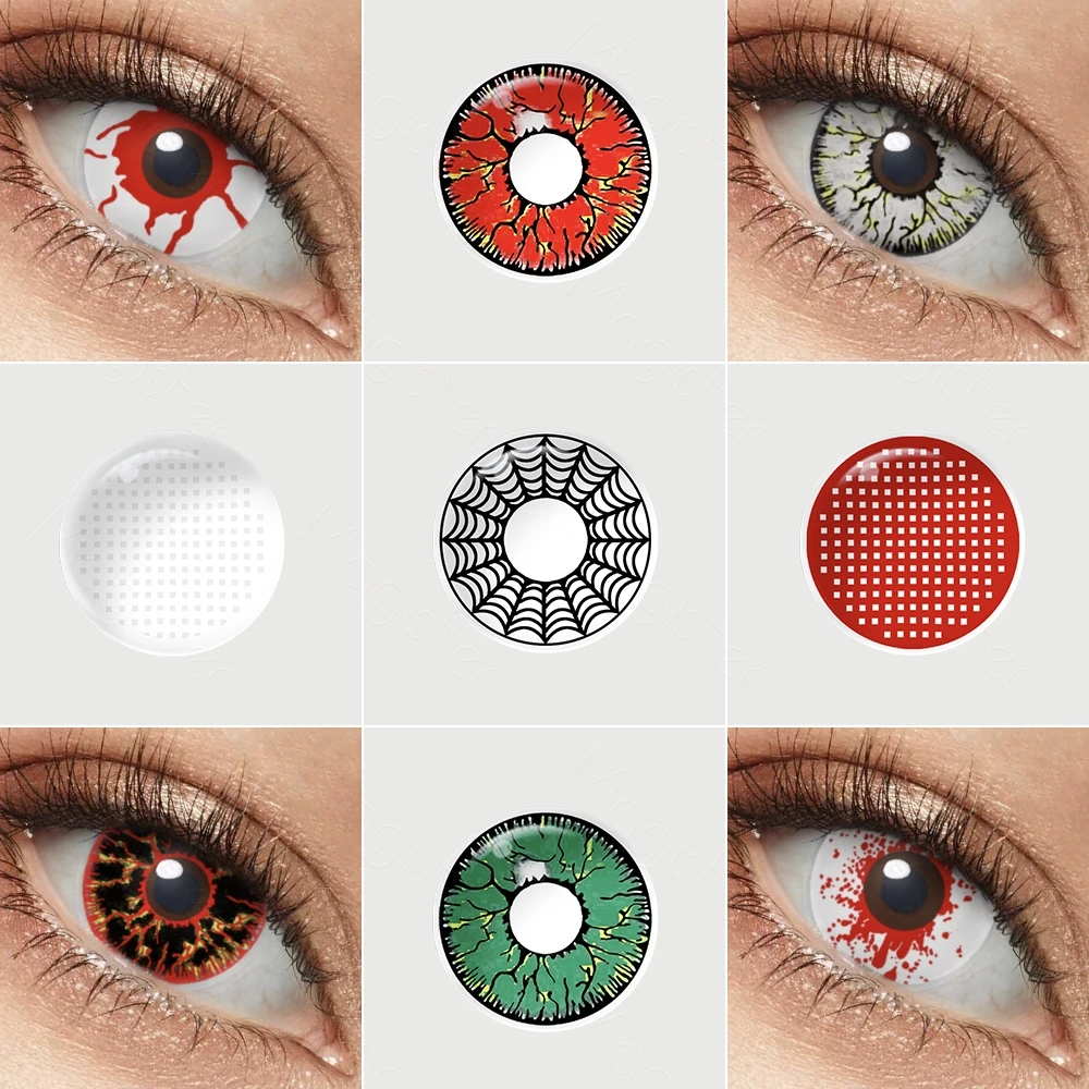 

Magister Manson аниме косплей глаз линзы белый Мэнсон контактные линзы для косплея красная сетка Хэллоуин