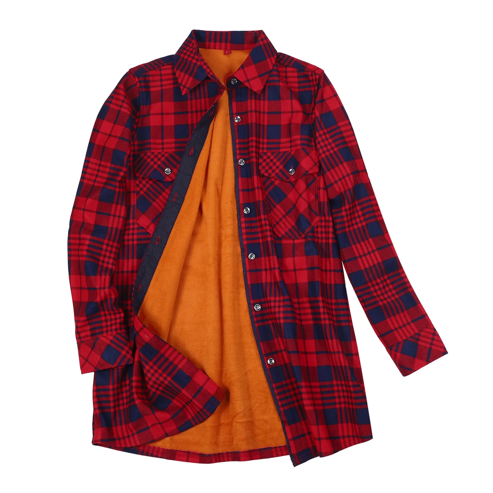 Женская повседневная рубашка на пуговицах в клетку из флиса с принтом Kurtle