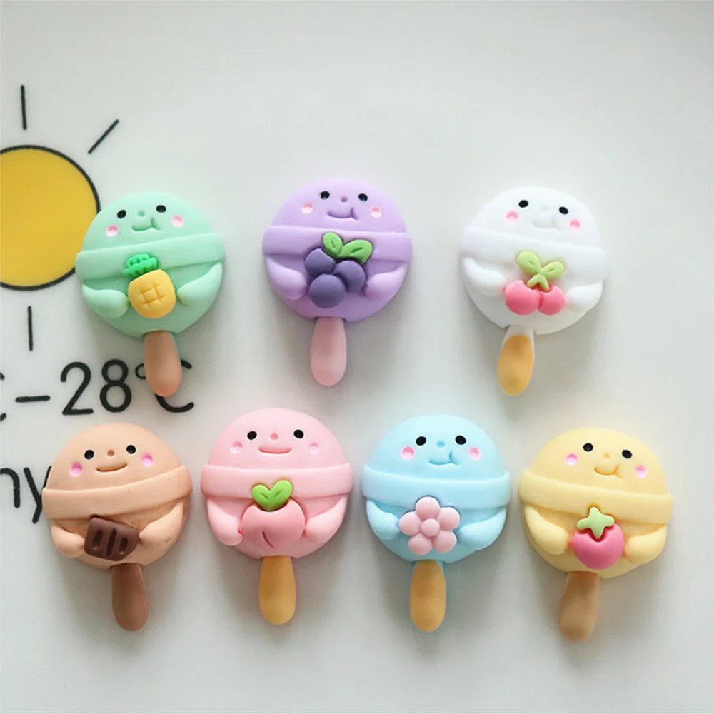 

10 шт. Мультяшные фрукты леденцы с плоской задней стороной, смола, кабошон, украшения для скрапбукинга, искусственная Обложка, нашивка «сделай сам», ювелирные аксессуары