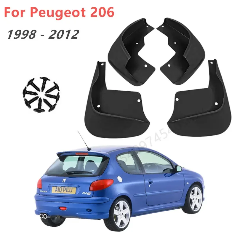 Фото Комплект автомобильных брызговиков для Peugeot 206 хэтчбек 1998-2012, брызговики, брызговики, Брызговики 2011 2010 2009 2004 2005 2006 2007 2008 №1