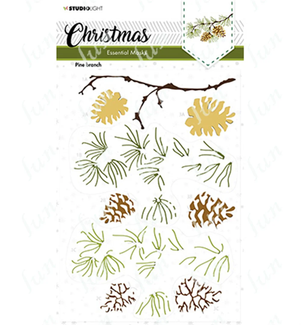 

New Arrival in 2022 Pine Branch Plastic Stencils Diary Scrapbooking Crafts Supplies Engraving Making Stencil Embossing Album