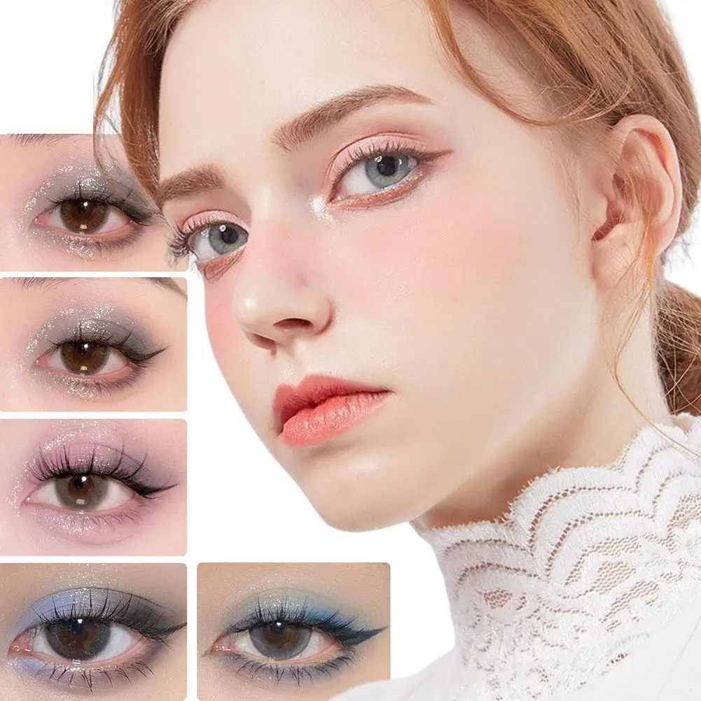 Палитра теней для век синие фиолетовые дымчатые тени 4 цвета матовые