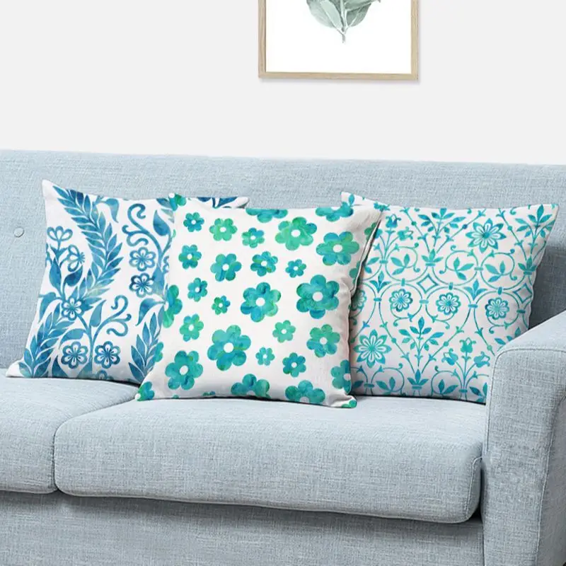 

Flower Cushion cover Plant Gift pillowcase Sofa Car Seat decor Pillows Polyester home decoration chair pillow covers 45cm*45cm