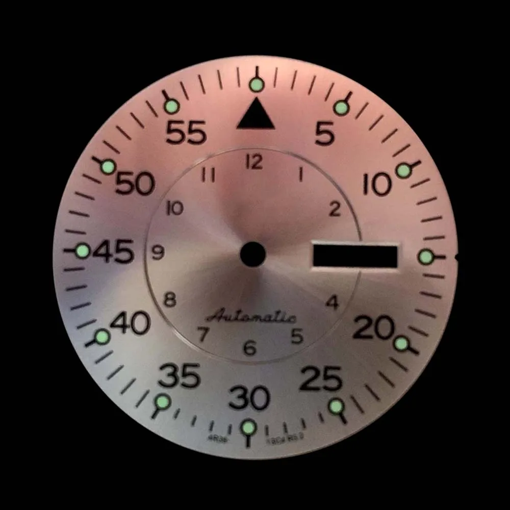 Alpha Dial Циферблат для часов Sunburst 33,5 мм автоматический зеленый люм ...