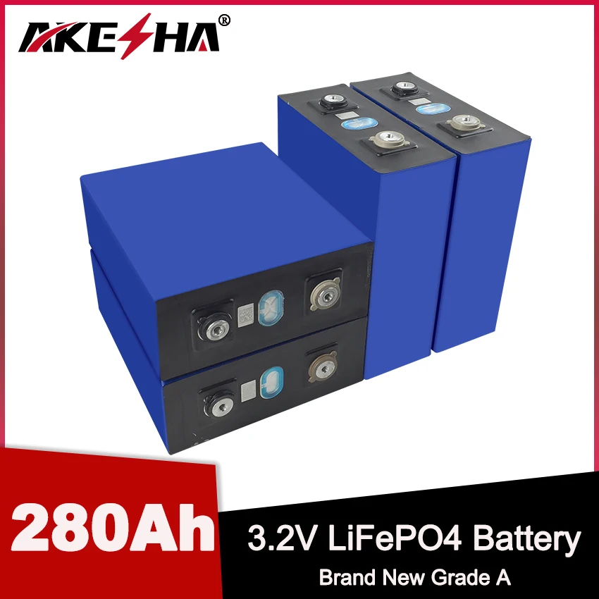 

100% New 280Ah Lifepo4 Battery Lithium Iron Phosphate Pack 24V 48V For EV Golf Cart Forklift Solar System With Busbar