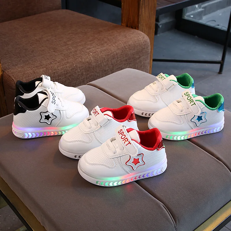 

Size 21-30 Baby LED Shoes For Boys Girls Non-Slip Children Luminous Sneakers With Lights Glowing Baby Toddler Boy Shoes For Kids